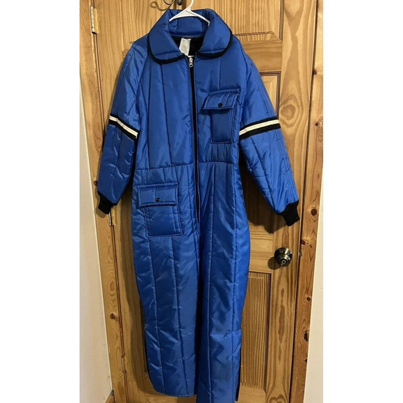 Vintage JC Penny Snowmobile Snowsuit Royal Blue Retro Skiing Ladies Size 16/18 - Picture 1 of 6